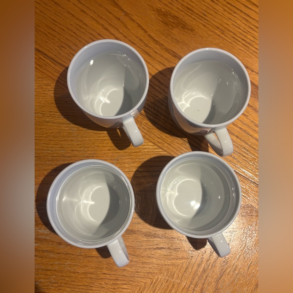 White Canvas Collection Ceramic Mug Set of Four Minimalist Style Coffee Mugs - Picture 6 of 8